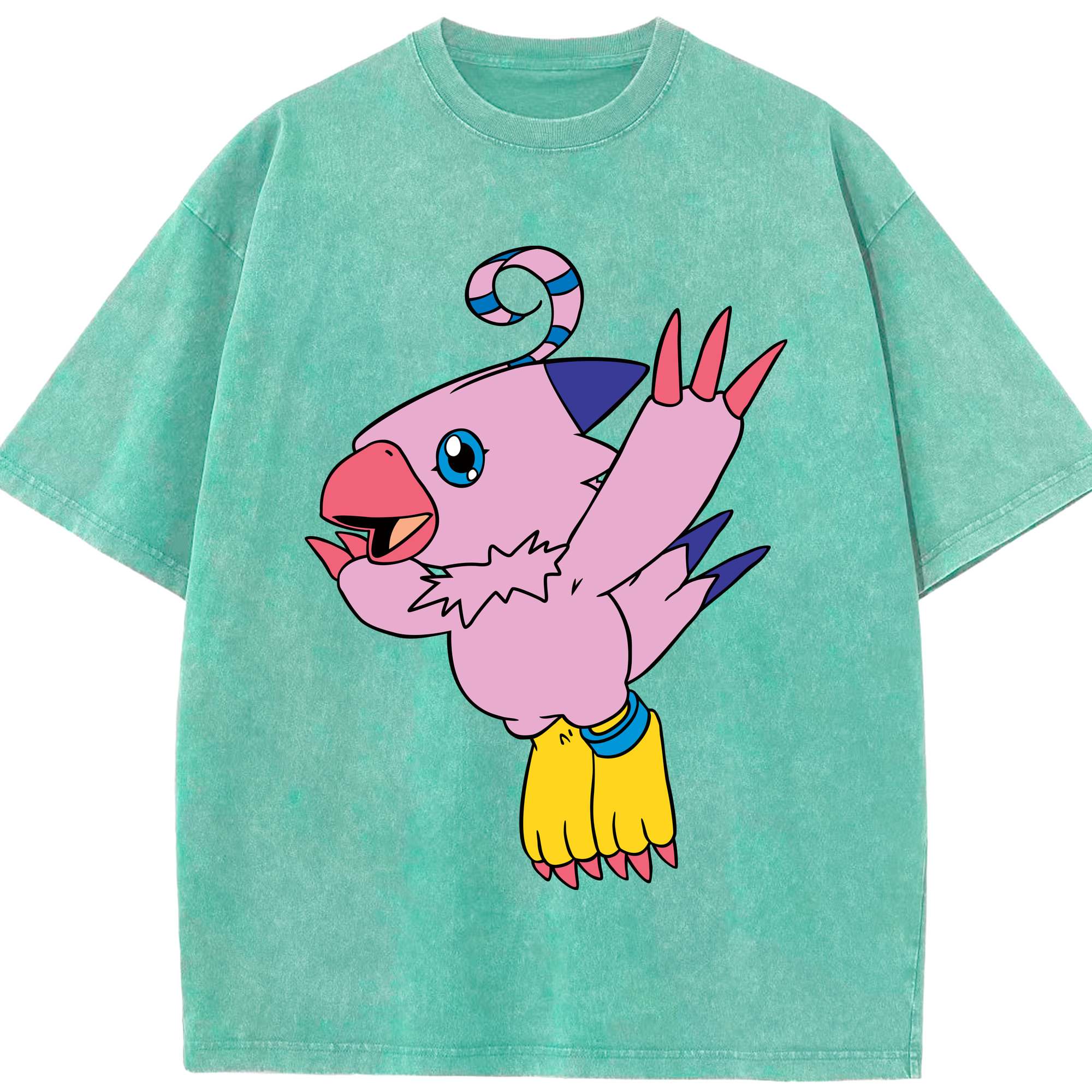 （画像用） Digimon デジタルモンスター/デジモン 綿100% ヴィンテージ風 半袖Tシャツ（フロントプリント）
